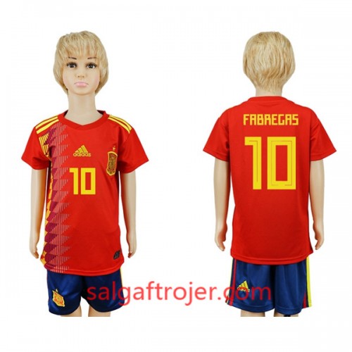 Spanien Fodboldtrøjer Fabregas 10 Børn Hjemmebanesæt VM 2018 Spanien Fodboldtrøjer Fabregas 10 Børn Hjemmebanesæt VM 2018